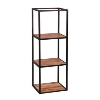 Etagère murale en bois acacia et métal noir 100cm 2429/15