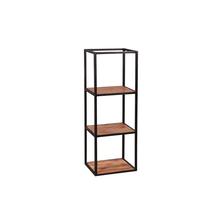 Etagère murale en bois acacia et métal noir 100cm 2429/15