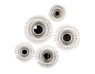 Lot de 5 miroirs métal