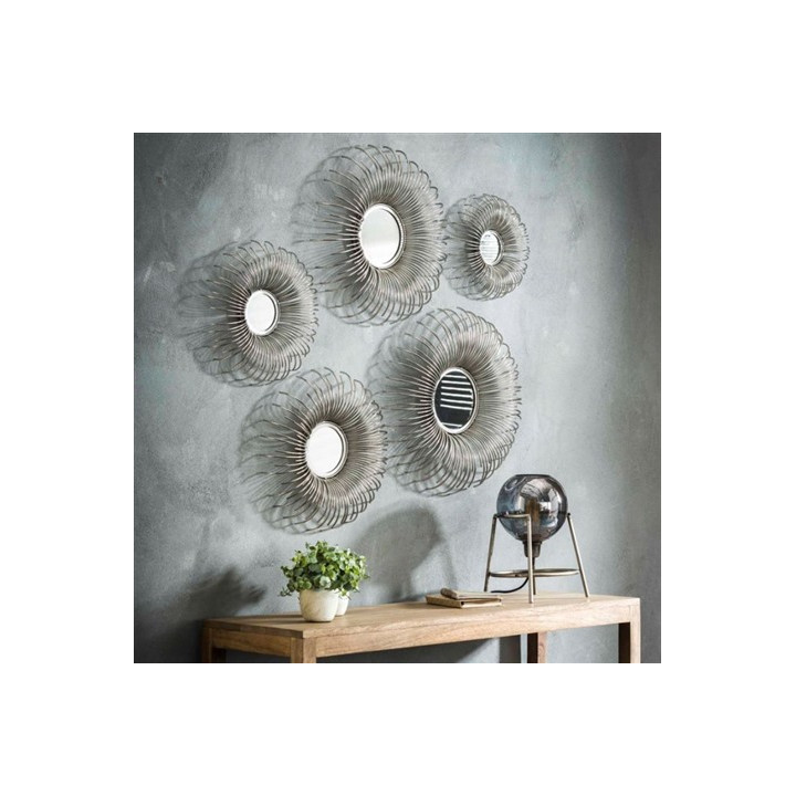Lot de 5 miroirs métal