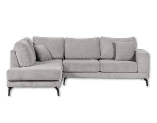 Salon d'angle gauche Davos gris clair