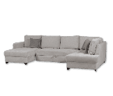 Salon d'angle droit Split gris