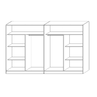 Armoire 2 portes Orbit/Belluno blanc neige/alu brossé