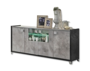 Dressoir Hilton gris anthracite/gris clair