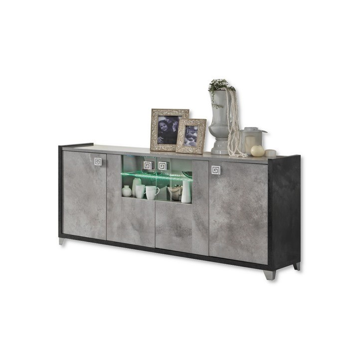 Dressoir Hilton gris anthracite/gris clair