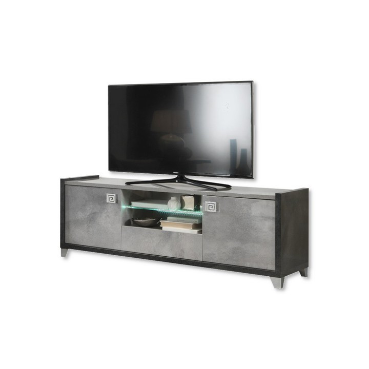 Meuble TV Hilton gris clair/anthracite