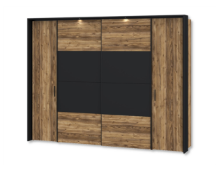 Armoire avec passe-partout Jabim noir/chêne