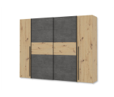 Armoire 2 portes Narago chêne artisan/béton