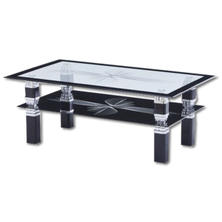 Table de salon C36S noir/verre trempé