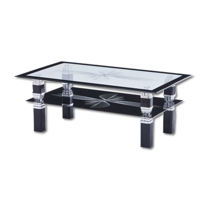 Table de salon C36S noir/verre trempé