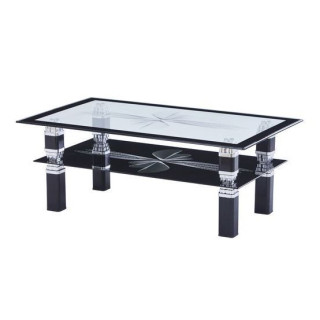 Table de salon C36S noir/verre trempé