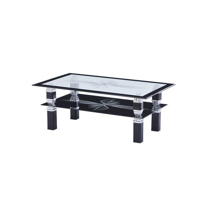 Table de salon C36S noir/verre trempé