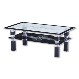 Table de salon C36S noir/verre trempé