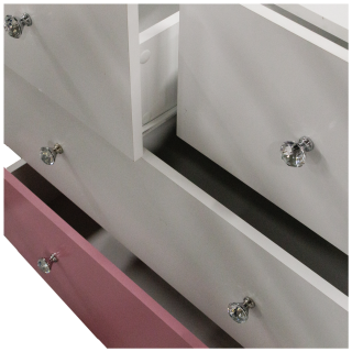 Commode Axelle blanc/rose