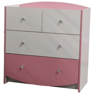 Commode Axelle blanc/rose