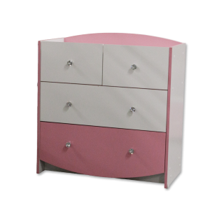 Commode Axelle blanc/rose