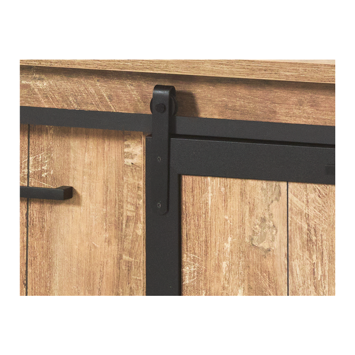 Meuble TV7 Alcatraz bois de teck orange/noir mat