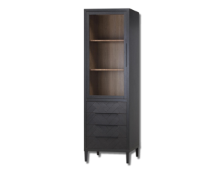 Gamma - Armoire vitrine 1 portes - 4 tiroirs