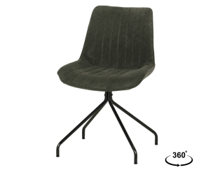 Chaise Cécile - Coloris cotelé vert arme