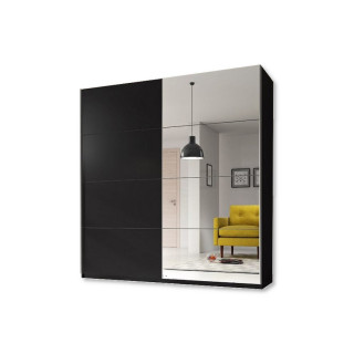 Armoire 2 portes coulissantes Beta noir 180 cm