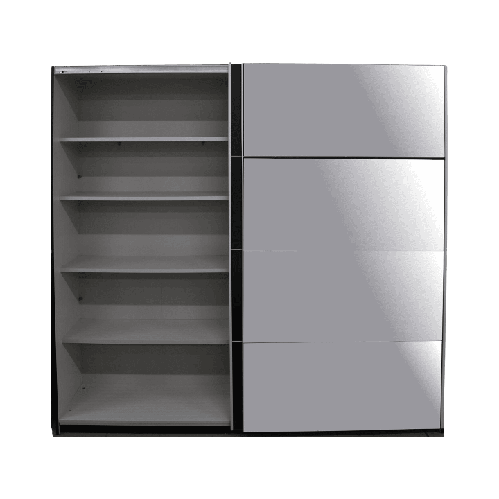 Armoire 2 portes coulissantes Beta noir 180 cm