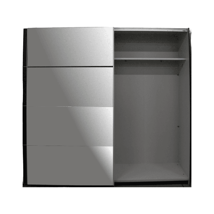 Armoire 2 portes coulissantes Beta noir 180 cm