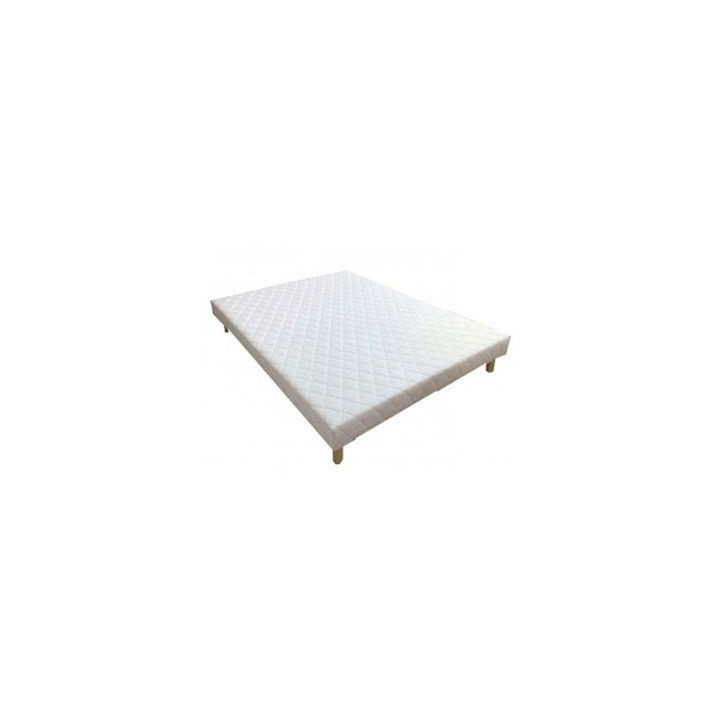 Sommier Tapissier 140x200cm tissu blanc