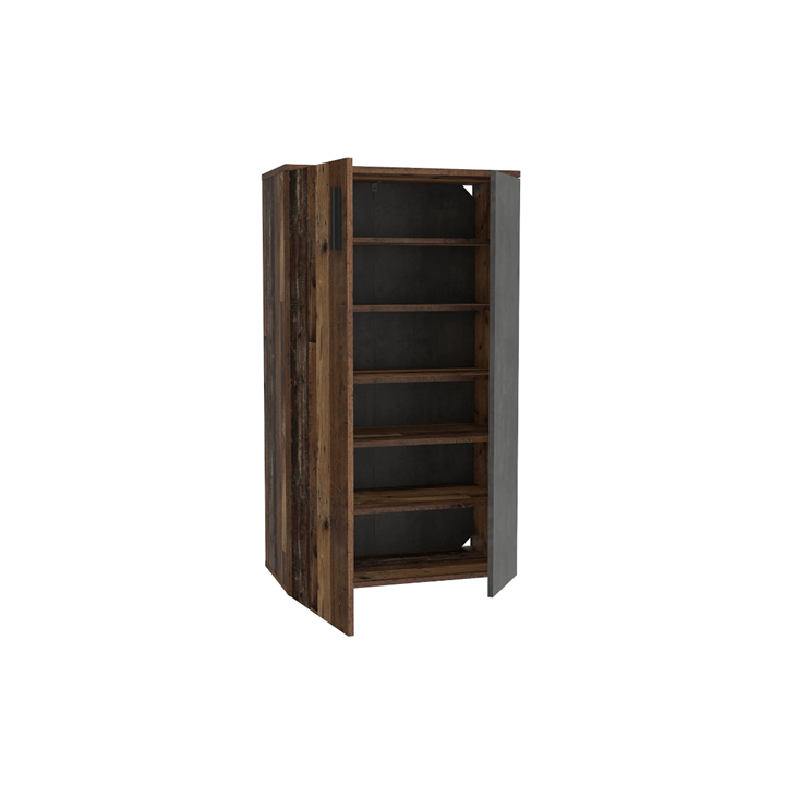 Armoire à chaussures Boots old wood/gris foncé