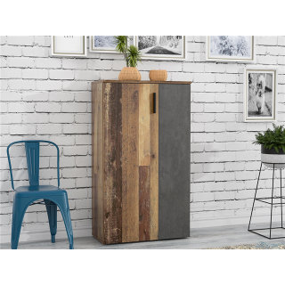Armoire à chaussures Boots old wood/gris foncé