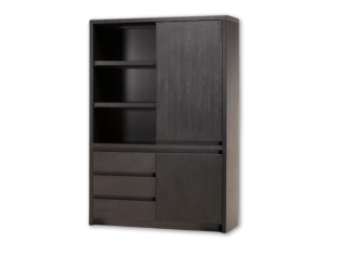 Armoire Milanello 2P 3T noir