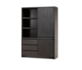Armoire Milanello 2P 3T noir