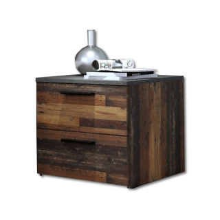 Chevet Attalyar bois vintage/gris foncé