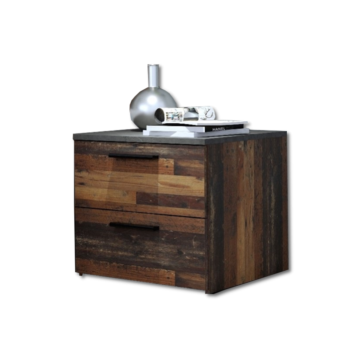 Chevet Attalyar bois vintage/gris foncé