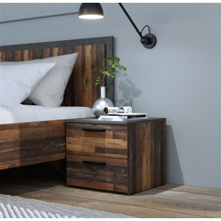 Chevet Attalyar bois vintage/gris foncé
