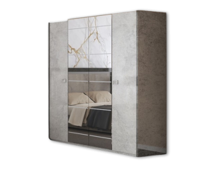 Armoire 4 portes Debora gris