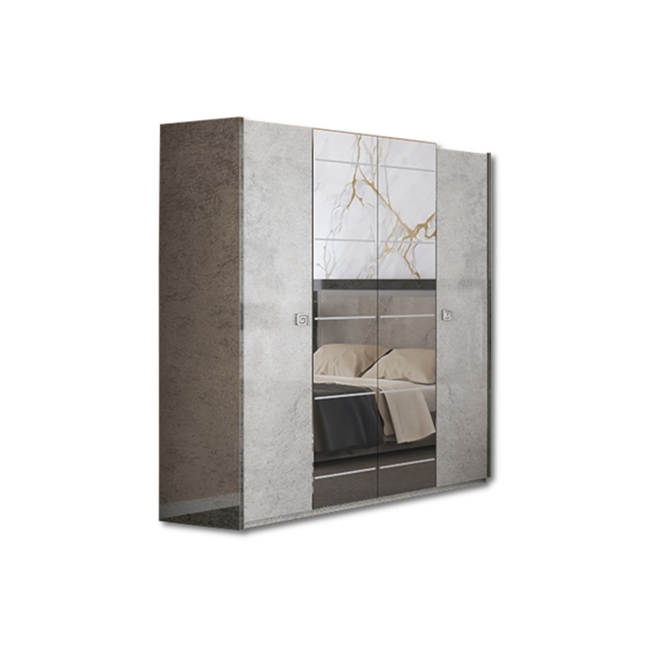 Armoire 4 portes Debora gris