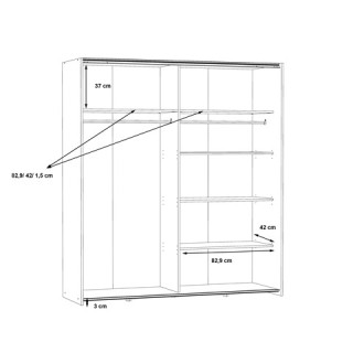 Armoire 2 portes Kaikais chêne sonoma