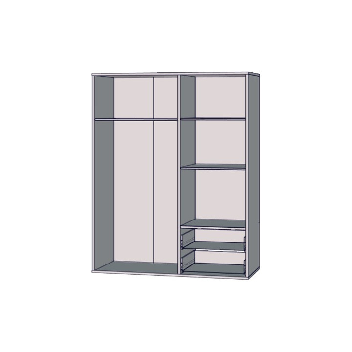 Armoire 3 portes Mokkaris blanc mat