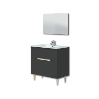 Ensemble salle de bain Lotto Meuble + vasque + miroir
