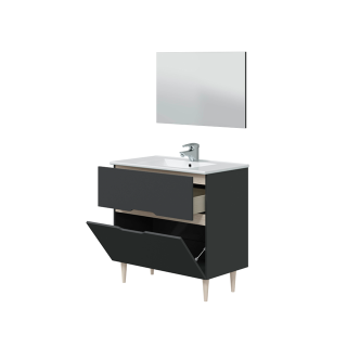 Ensemble salle de bain Lotto Meuble + vasque + miroir