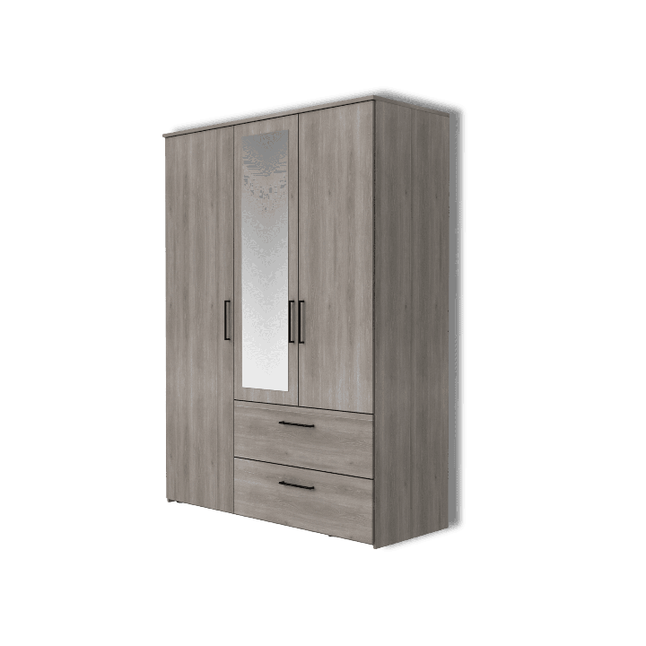 Armoire 3 portes 145 cm Orleans chêne argile