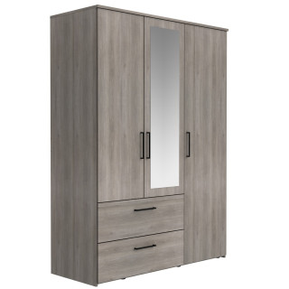 Armoire 3 portes 145 cm Orleans chêne argile