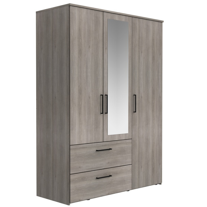 Armoire 3 portes 145 cm Orleans chêne argile