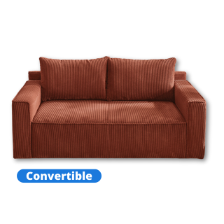 Canapé convertible Ron ocre orangé