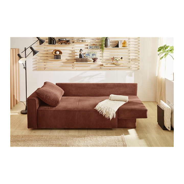 Canapé convertible Ron ocre orangé