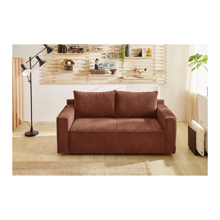 Canapé convertible Ron ocre orangé