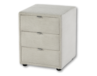 Chevet Cotelé beige Nako 3 tiroirs
