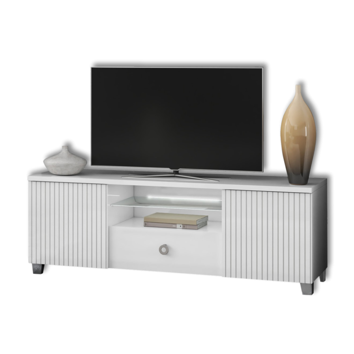 Meuble TV Elite blanc laqué