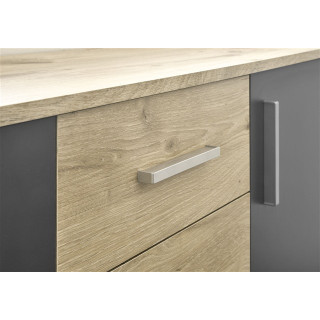 Commode 3P/4T BC 1040 chêne viking/gris