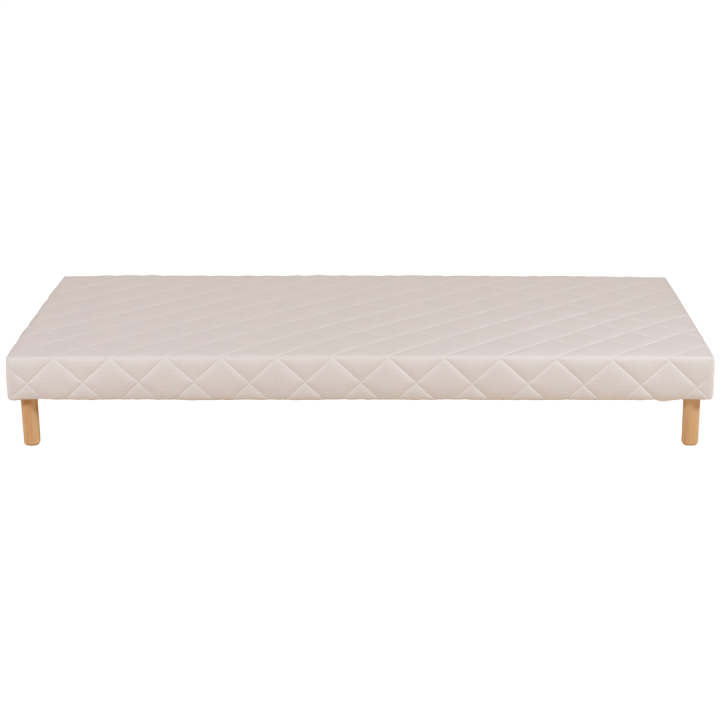 Sommier tapisser 70 / 200 cm en tissu beige Cansas
